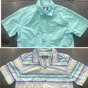 Two Children’s PLACE Boys Buttom Up Short Sleeve Shirts Size (10/12)